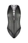 Saint Laurent Cut-out Detailing Bodysuit In Black