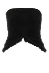 Saint Laurent Jersey Bustier Top In Black