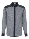 Saint Laurent Men Navy Blue Cotton Blend Shirt