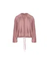 Saint Laurent Flared Oversize Knitwear Tie Detail In Bois De Rose