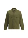 Saint Laurent Green Jacket With Pockets On The Front In Cotton Man In Green