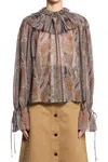 Saint Laurent Woman Multicolor Shirts In Brown