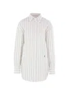 Saint Laurent Long-sleeved Shirt In Craie Noir