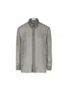Saint Laurent Grey Shirt With Pointed Collar In Lightweight Silk Man In Gray