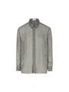 Saint Laurent Grey Shirt With Pointed Collar In Lightweight Silk Man In Gray
