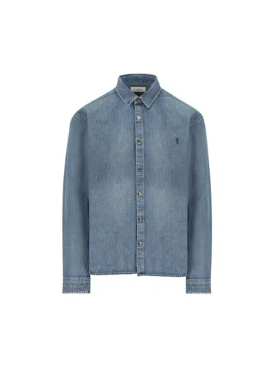 Saint Laurent Shirts In Day Blue