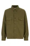 Saint Laurent Green Jacket With Pockets On The Front In Cotton Man In Green