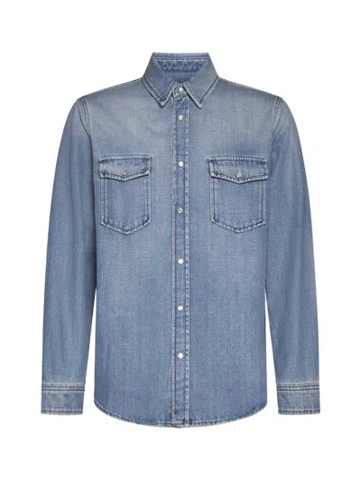 Saint Laurent Denim Shirt In Light Japanese Lake