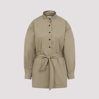 Saint Laurent Button-up Long-sleeved Shirt In Beige