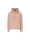 Saint Laurent Logo Hoodie In Nude Roses.