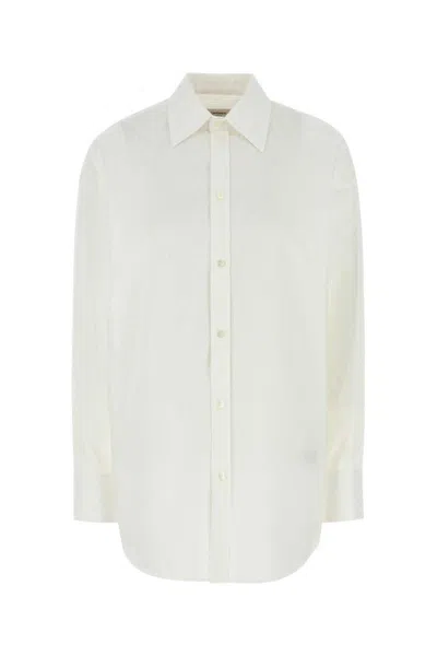 Saint Laurent Cotton Shirt With Cassandre Embroidery In Multi