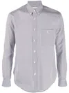 Saint Laurent Men's Striped Cotton Shirt In White