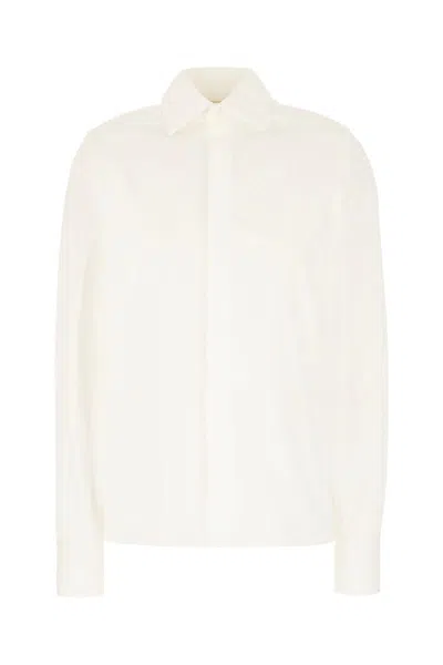 Saint Laurent White Cotton Shirt In Blanc