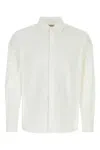 Saint Laurent White Pointed Collar Long Sleeve Shirt In Cotton Man In White