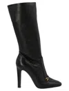 Saint Laurent Black Camden Square-toe Boots In Multi