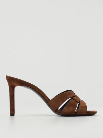Saint Laurent Tribute Open Toe Sandals In Brown