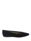 Saint Laurent Gio Velvet Ballet Flats In Black