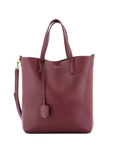 Pre-owned Saint Laurent Shopper Leather Toy Tote Bag In Red