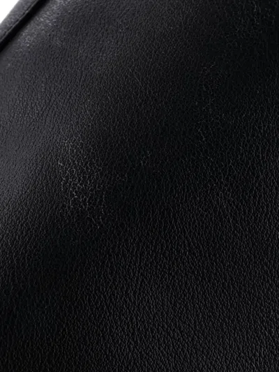 Pre-owned Saint Laurent Shopper Tote Leather Tall Shoulder Bag In Black