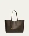 Saint Laurent Shopping Bag East-west Tote In Smooth Leather In 3212 Light Musk Mist