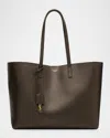 Saint Laurent Shopping Bag East-west Tote In Smooth Leather In 3212 Light Musk Mist