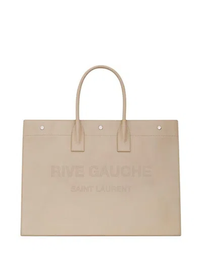 Saint Laurent Shopping Bags In Sea Salt