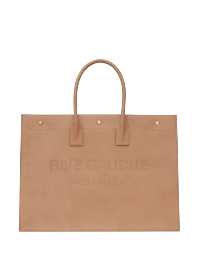 Saint Laurent Shopping Bags In Vintage Brown Gold