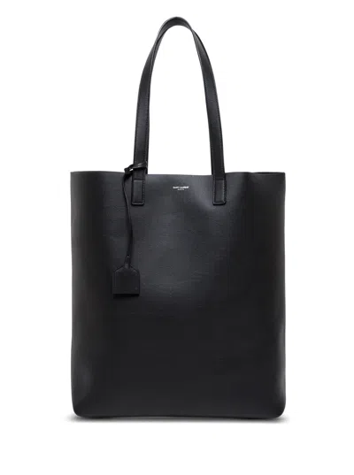 Saint Laurent Shopping Bold Handbag In Black Leather