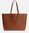 Saint Laurent Shopping E/w Leather Tote Bag In Brick