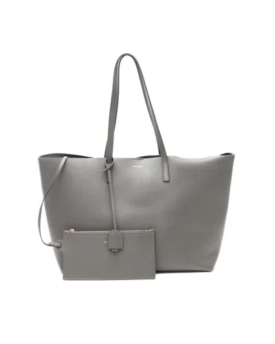 Saint Laurent Shopping Tote Bag In Gray