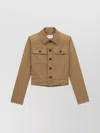 Saint Laurent Short Coat With Adjustable Belt And Pockets