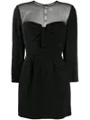 Saint Laurent Short Crystal-embellished Dress In Black