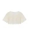 Saint Laurent Short Embroidered Lace Blouse In White