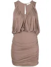 Saint Laurent Women's Biscuit Cupro Mini Dress In Pink