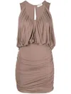 Saint Laurent Women's Biscuit Cupro Mini Dress In Pink