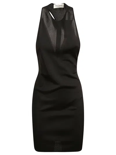Saint Laurent Short-length Sleeveless Dress In Black