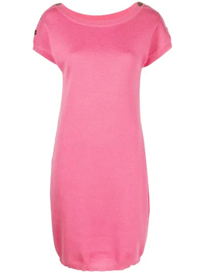 Pre-owned Saint Laurent Short-sleeve Knitted Dress In Pink