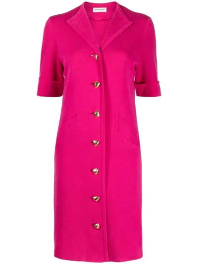 Pre-owned Saint Laurent Short-sleeve Midi Dress In Pink