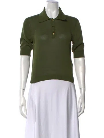 Pre-owned Saint Laurent Short Sleeve Polo In Green