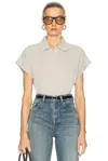 Saint Laurent Cassandra Cap Sleeve Polo Top
