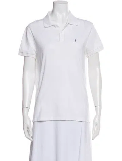 Pre-owned Saint Laurent Short Sleeve Polo In White