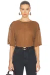 Saint Laurent Short Sleeve T-shirt In Caramel