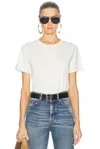 Saint Laurent Logo-patch Crewneck T-shirt In Natural
