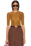 Saint Laurent Mud Wool Viscose Top