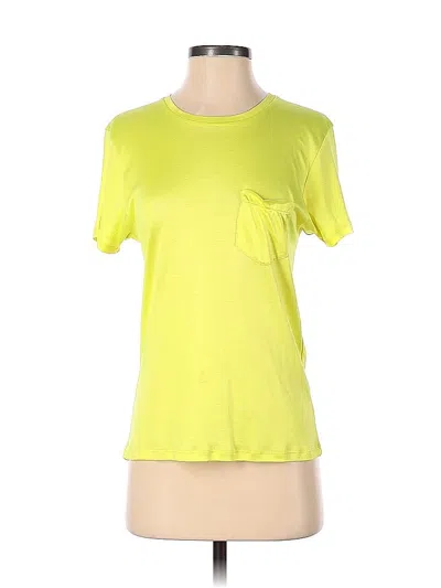 Pre-owned Saint Laurent Short Sleeve Top Yellow Crew Neck Tops