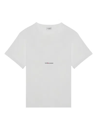 Saint Laurent Short-sleeved Crew-neck T-shirt In White