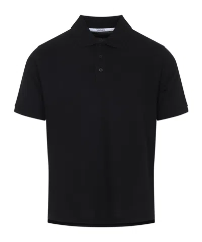Saint Laurent Cassandre Ysl Logo Polo Shirt In Black