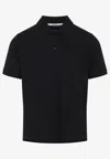 Saint Laurent Classic Cotton Pique Polo Shirt In Black