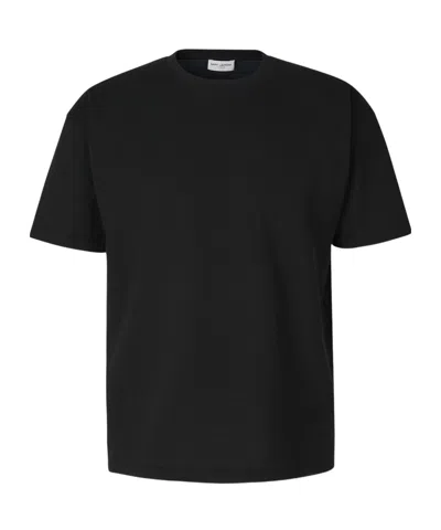 Saint Laurent Short-sleeved Round Collar T-shirt In Black
