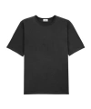 Saint Laurent Logo Embroidered Crewneck T-shirt In Black